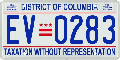 DC license plate EV0283