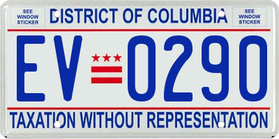 DC license plate EV0290