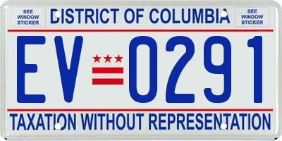 DC license plate EV0291