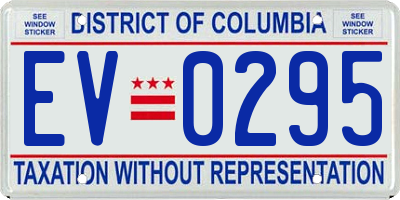 DC license plate EV0295
