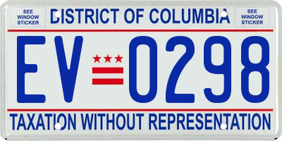 DC license plate EV0298