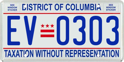 DC license plate EV0303