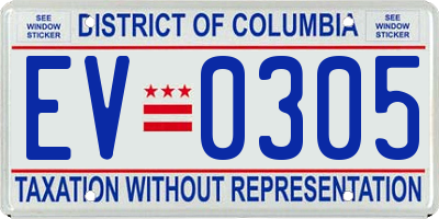DC license plate EV0305