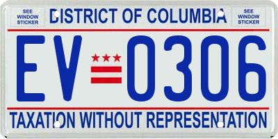 DC license plate EV0306