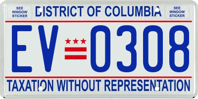 DC license plate EV0308