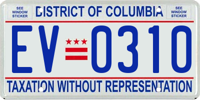 DC license plate EV0310