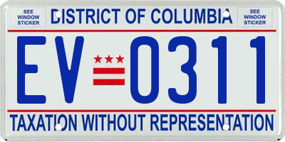 DC license plate EV0311