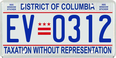 DC license plate EV0312