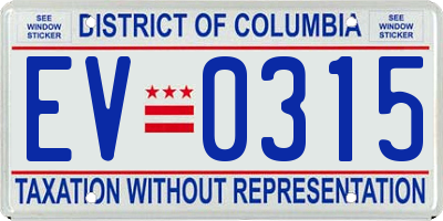 DC license plate EV0315