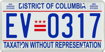 DC license plate EV0317