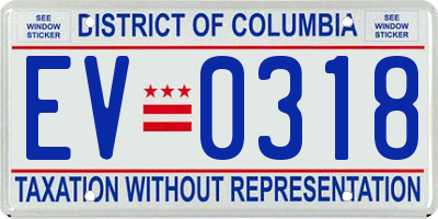 DC license plate EV0318