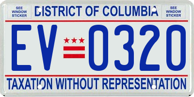 DC license plate EV0320