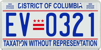 DC license plate EV0321