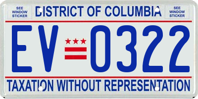 DC license plate EV0322
