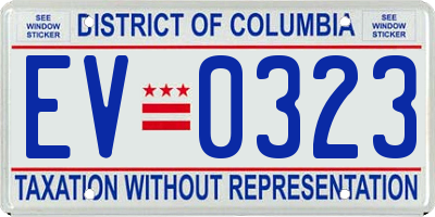 DC license plate EV0323