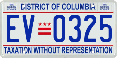 DC license plate EV0325