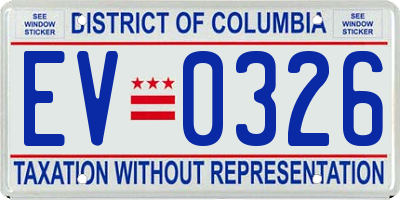 DC license plate EV0326