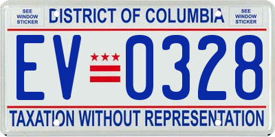 DC license plate EV0328