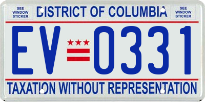DC license plate EV0331