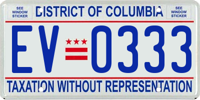 DC license plate EV0333
