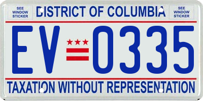 DC license plate EV0335