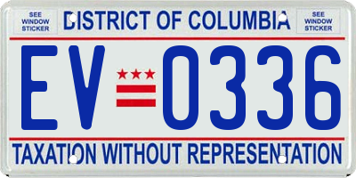 DC license plate EV0336