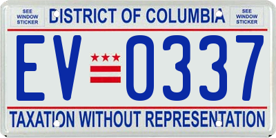 DC license plate EV0337