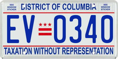 DC license plate EV0340