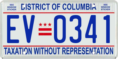 DC license plate EV0341