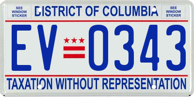 DC license plate EV0343