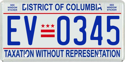 DC license plate EV0345