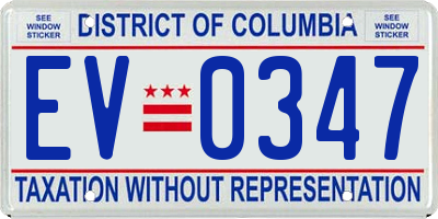 DC license plate EV0347