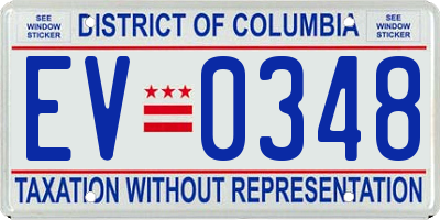 DC license plate EV0348