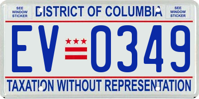 DC license plate EV0349