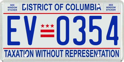 DC license plate EV0354