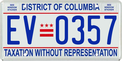 DC license plate EV0357
