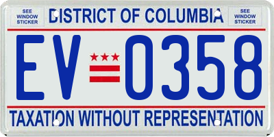 DC license plate EV0358