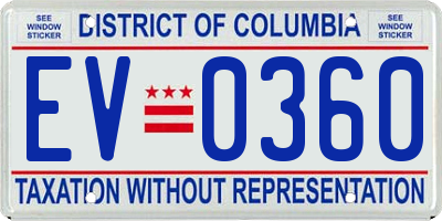 DC license plate EV0360