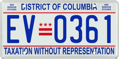 DC license plate EV0361