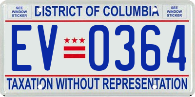 DC license plate EV0364