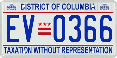 DC license plate EV0366
