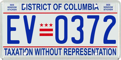 DC license plate EV0372