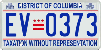 DC license plate EV0373