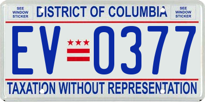 DC license plate EV0377