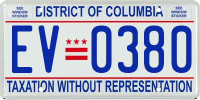DC license plate EV0380