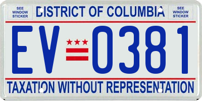 DC license plate EV0381