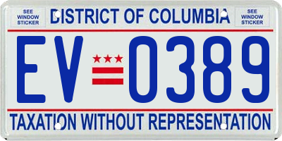 DC license plate EV0389