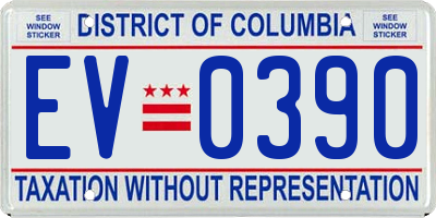 DC license plate EV0390