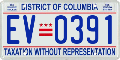 DC license plate EV0391
