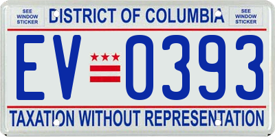DC license plate EV0393